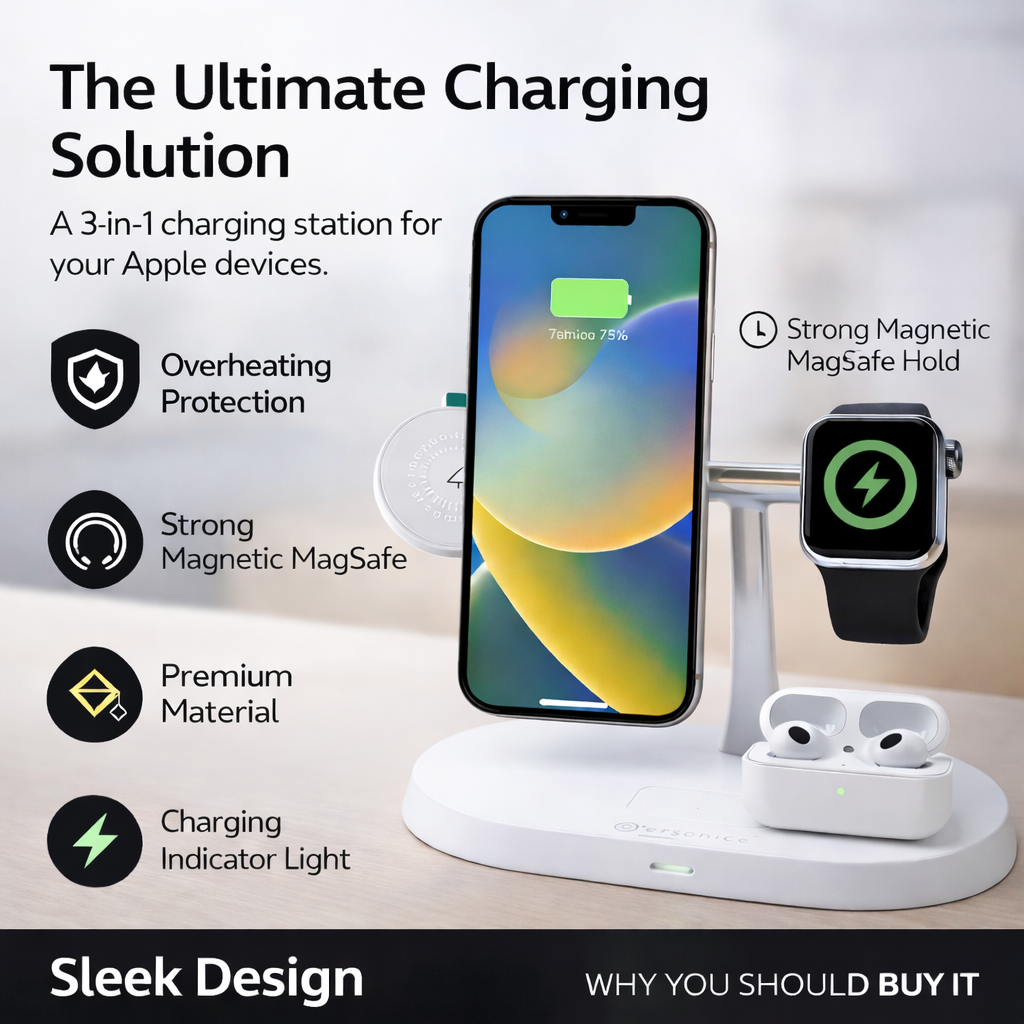 Personica 3 in 1 wireless White Charger