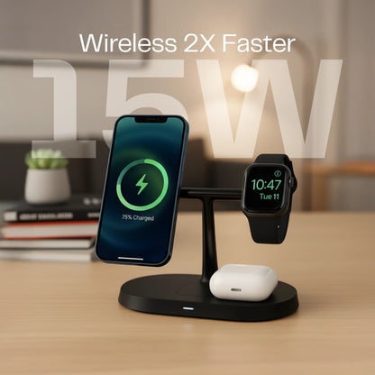 Personica 3 in 1 wireless Black Charger